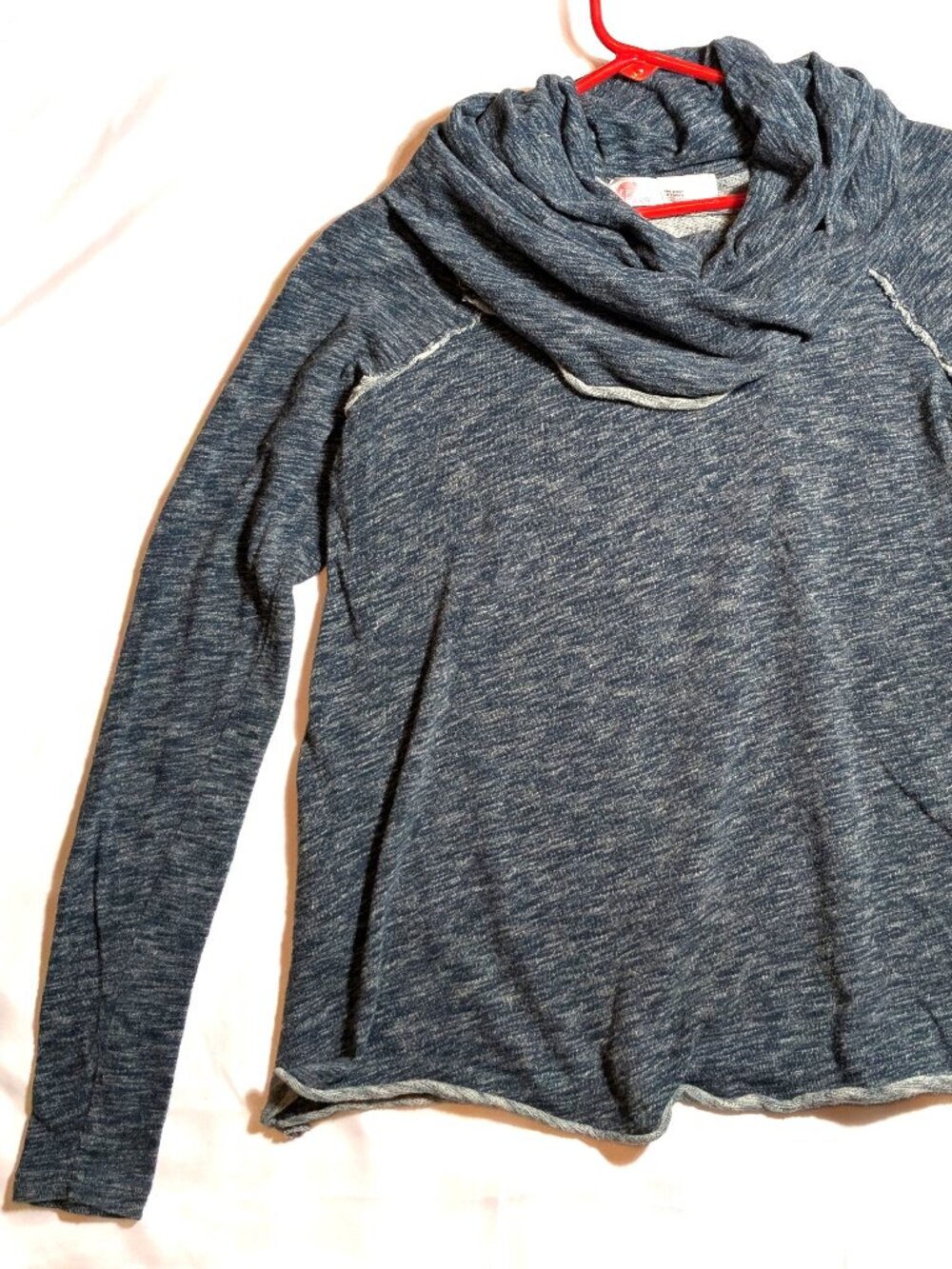Free People Beach Long Sleeve Oversized Wide Neck Top: Size Large
